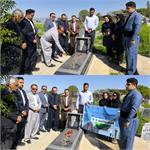 قرائت فاتحه و ادای احترام بر مزار شهید مدافع سلامت شهرستان شهید عبدالرضا ویسی بهورز فقید