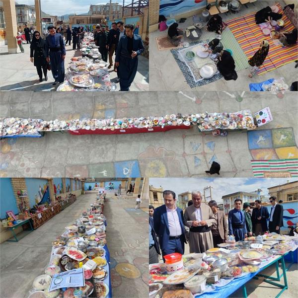 جشنواره غذای سالم و صنایع دستی در مدرسه حضرت هاجر روانسر